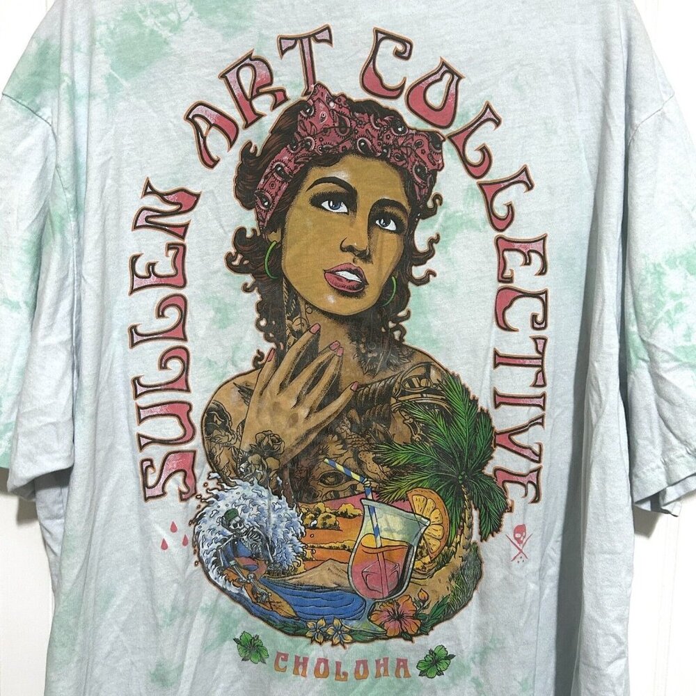 Buckle Sullen Island Girl Mens Size 3XL Green White Graphic Print Tee Shirt